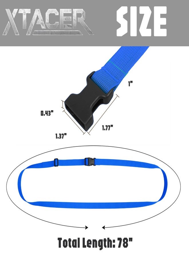 XTACER Backpack Accessory Strap Luggage Straps Cover Strap Sleeping Bag Strap with Buckle Blue- Release Buckle Straps (4-Pack) - Image 4